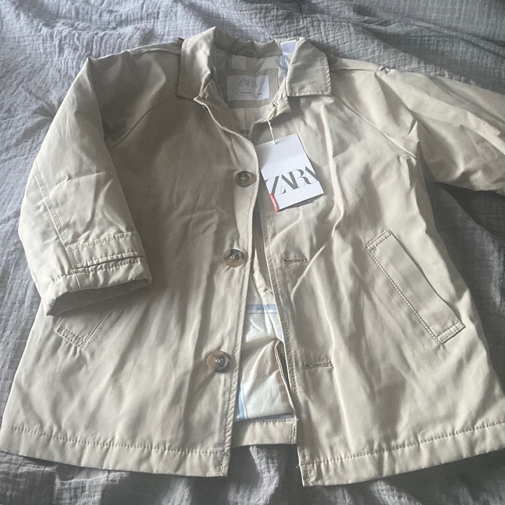 ZARA Boy Beige Trench Coat Jacket